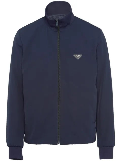 Prada stretch technical fabric zipper sweatshirt