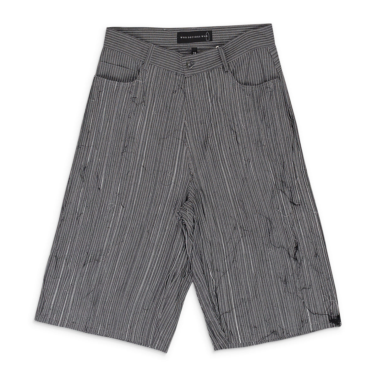 GRAY EXPOSED SEAM MID LENGTH SHORTS