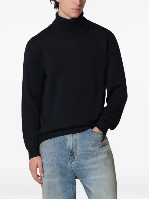 Roberto Collina roll-neck ribbed-trim sweater