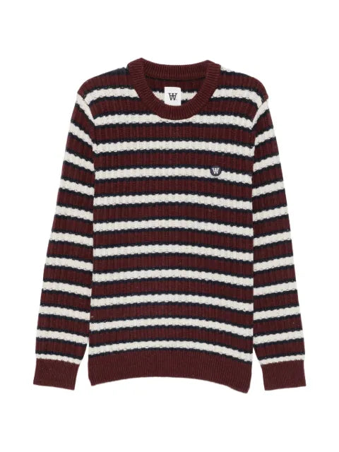 Wood Wood Claes striped ribbed-knit sweater