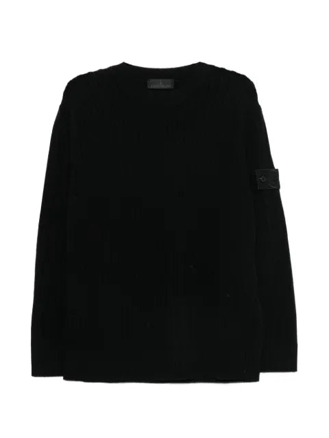 Stone Island ribbed logo-patch sweater