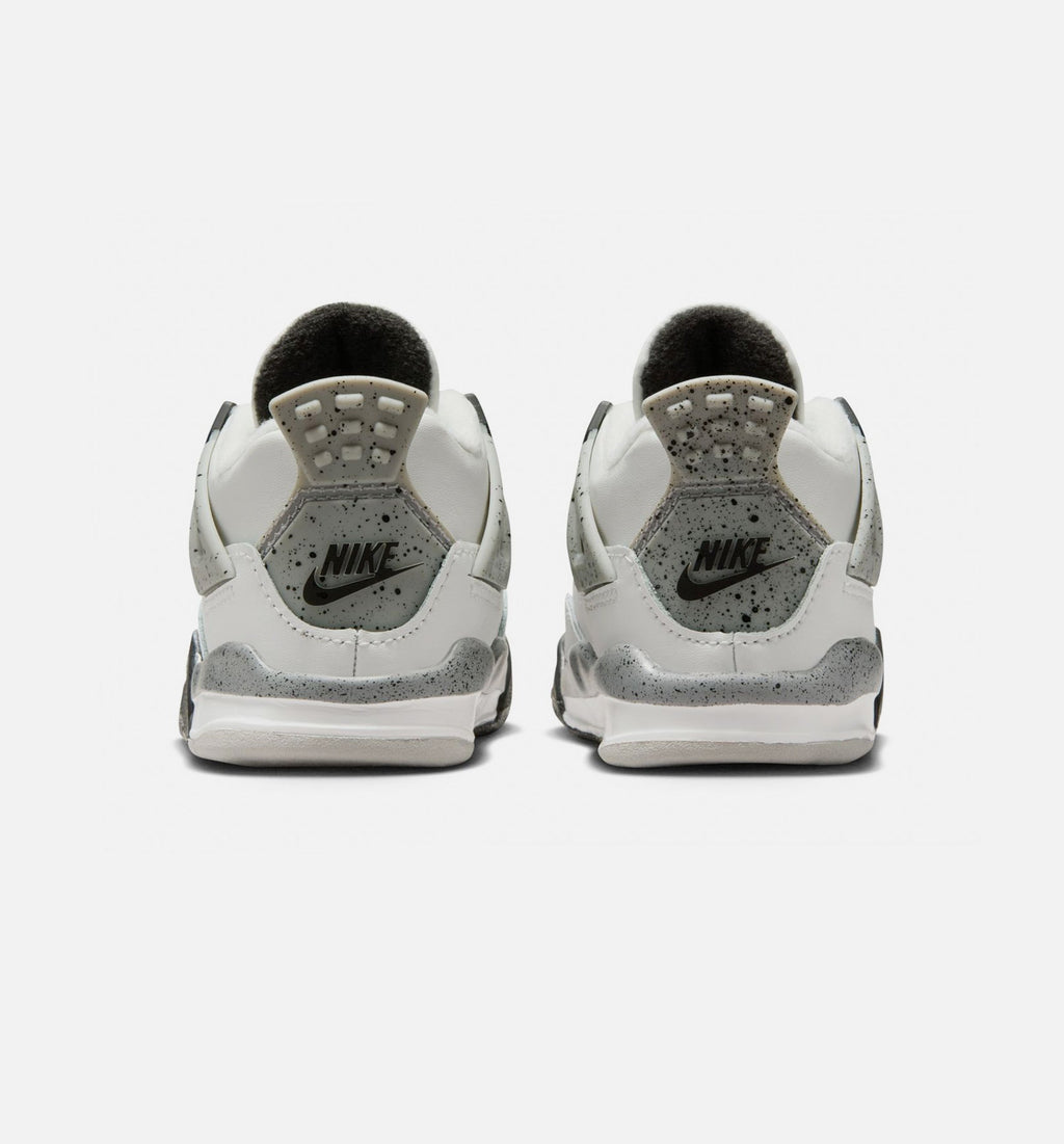 Air Jordan 4 Retro White Cement | Infant/Toddler Lifestyle Shoe | White/Fire Red/Light Graphite/Black