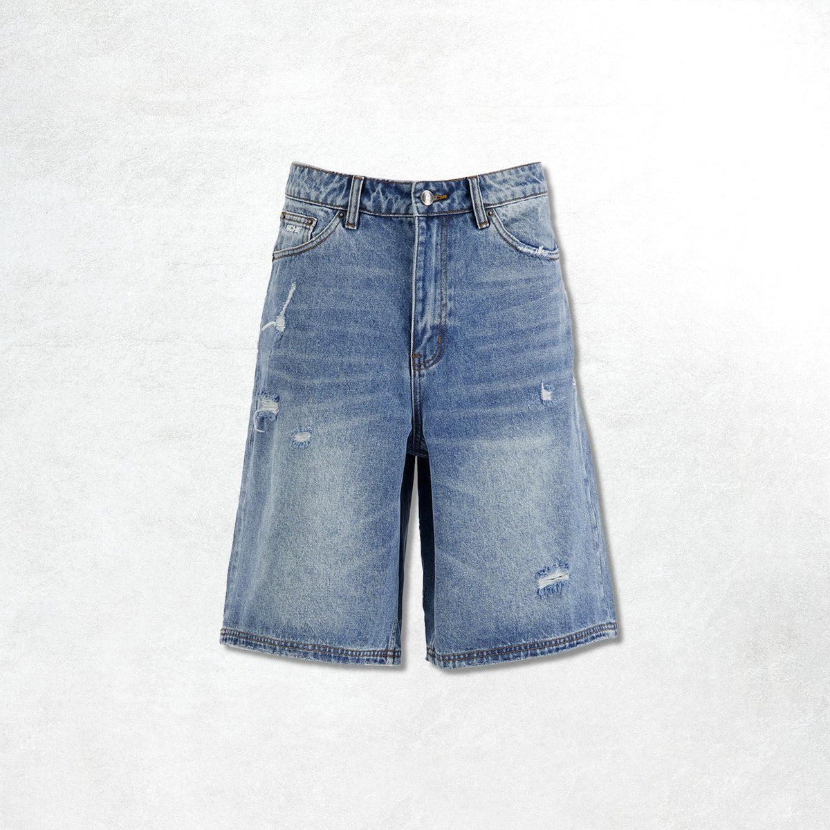 Aiche A Logo Shorts: Blue Washed