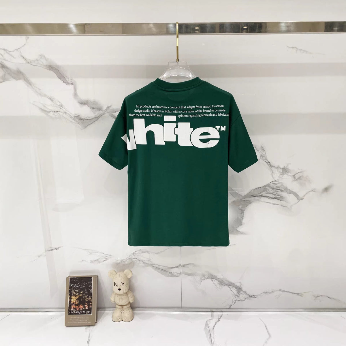 Off-White Oversized Letter Graphic Short Sleeve Crew Neck T-Shirt