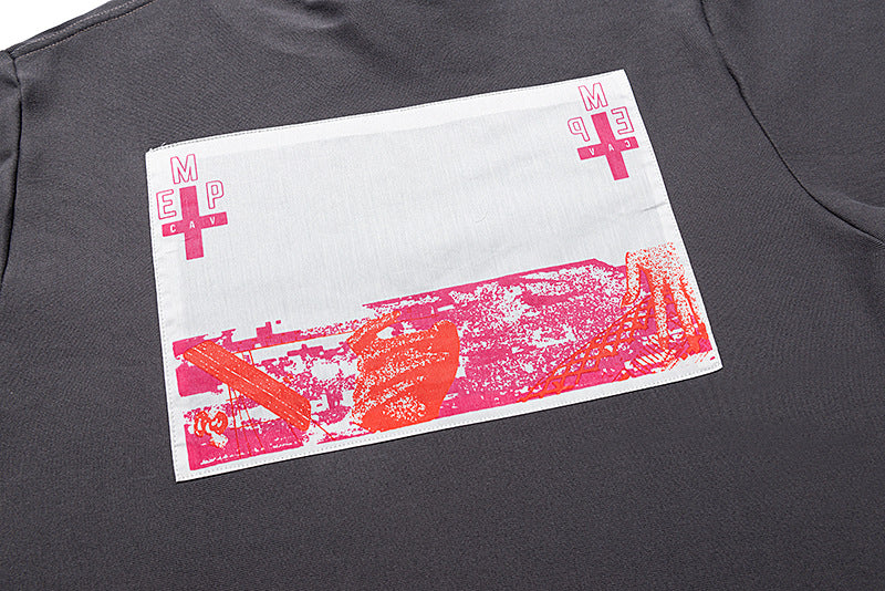 Cav Empt Wax-Dyed Letter Embroidered Washed Long Sleeve Crewneck Tee