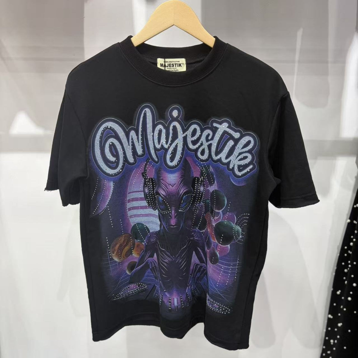 MAJESTIK Alien DJ Space Graphic T-Shirt