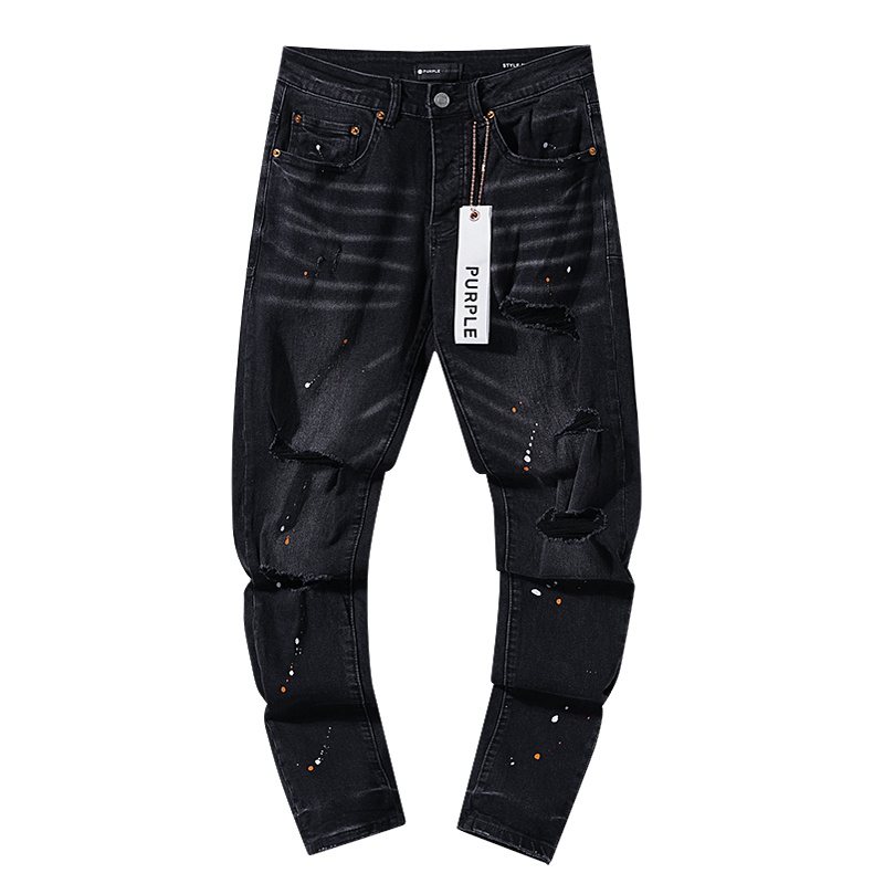 Purple Brand Paint-Splatter Distressed Jeans