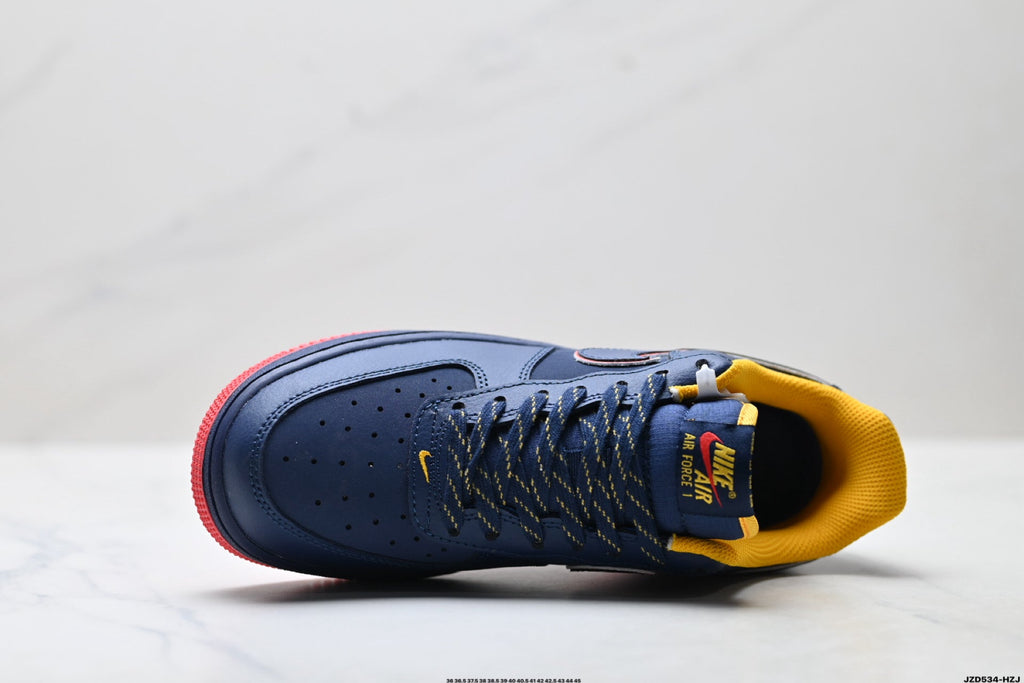 Nike Air Force 1 Low Navy Orange Red Unisex Sneakers Style 21