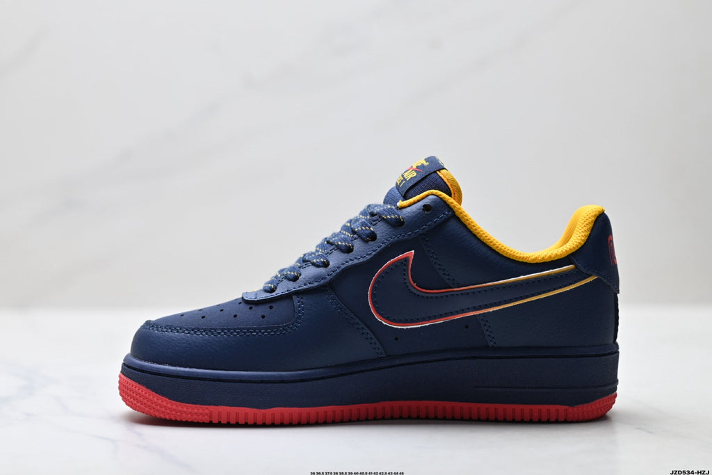 Nike Air Force 1 Low Navy Orange Red Unisex Sneakers Style 21