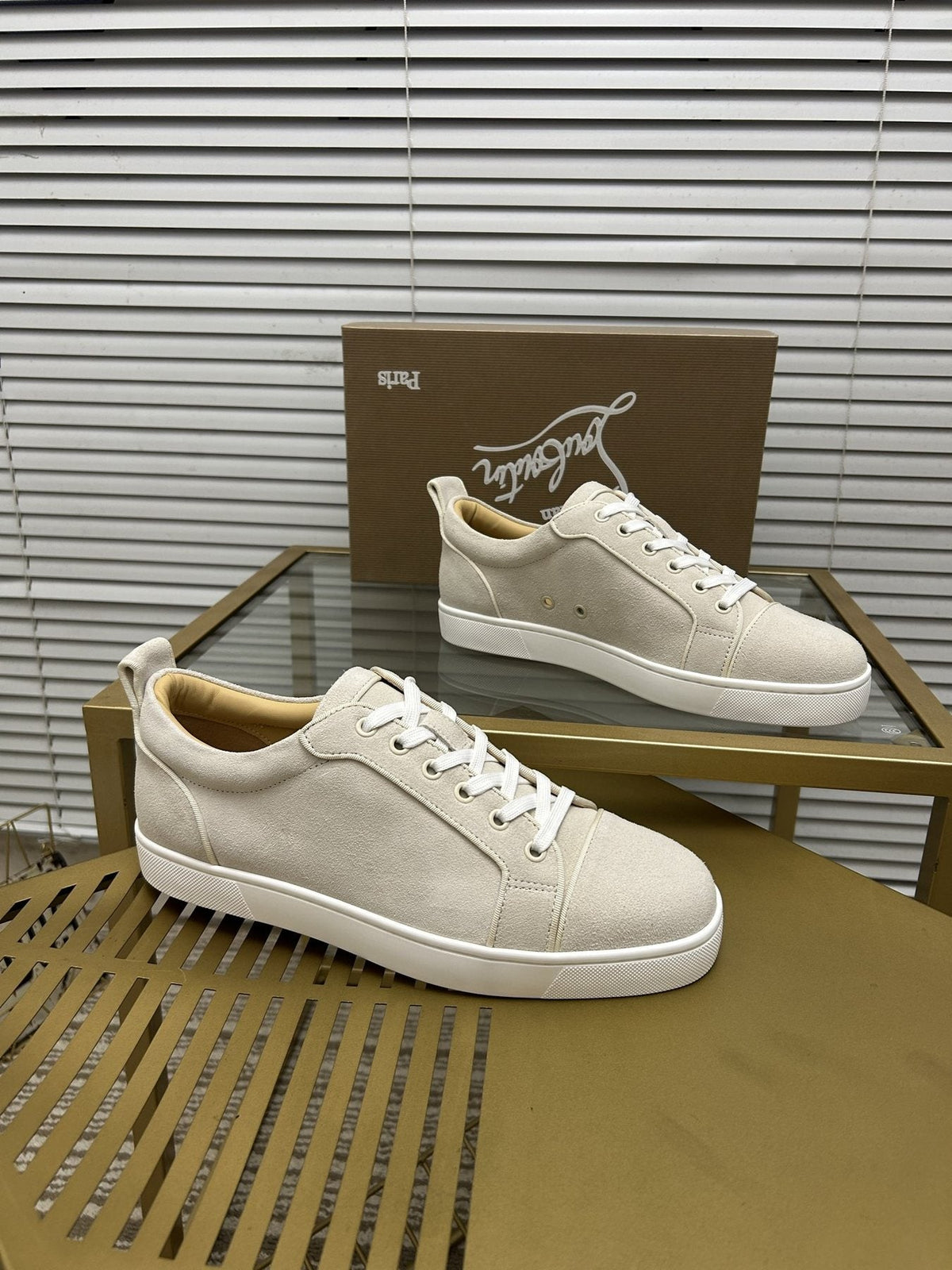 Christian Louboutin Light Beige Low-Top Sneakers