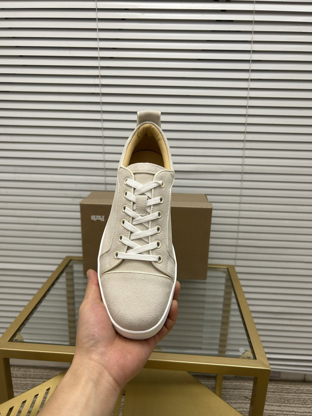 Christian Louboutin Light Beige Low-Top Sneakers