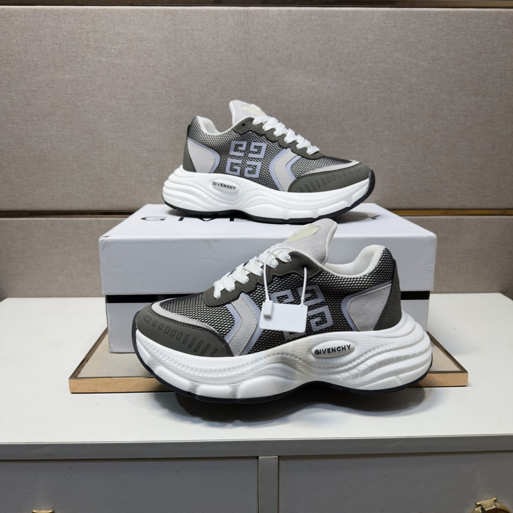 Givenchy Gray Mesh Panel Low-Top Sneakers