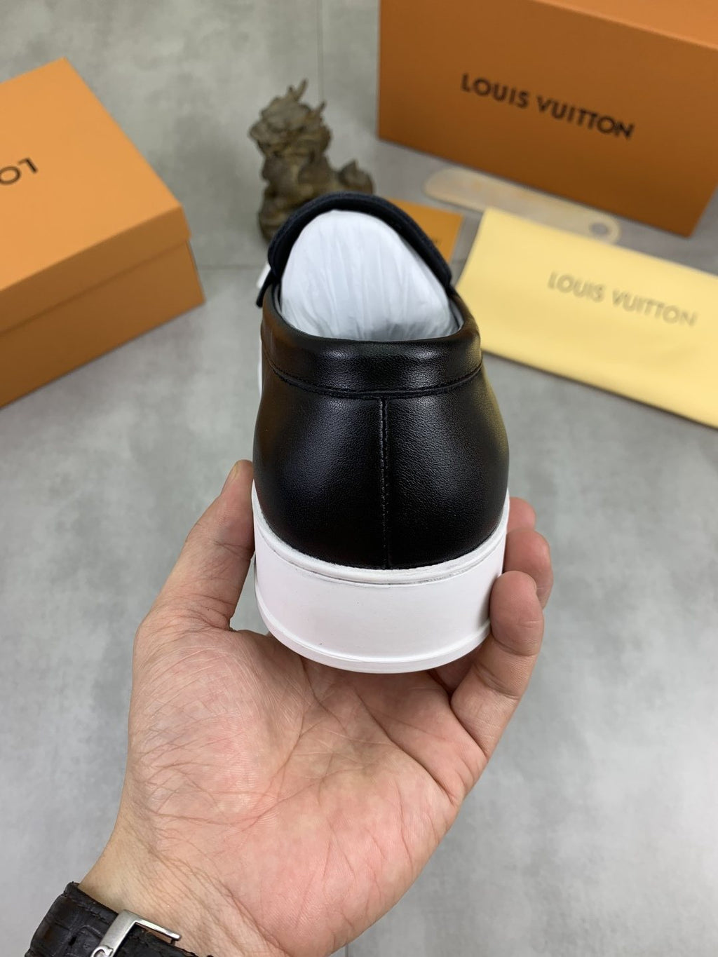 Louis Vuitton Metal Emblem Slip-On Loafers